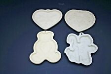 Lot of 4 Vintage Stoneware Shortbread Molds Pampered Chef Cookies Christmas for sale  Shipping to South Africa