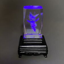 Usado, Beija-flores flor vidro laser gravado cubo de cristal holográfico - iluminado comprar usado  Enviando para Brazil