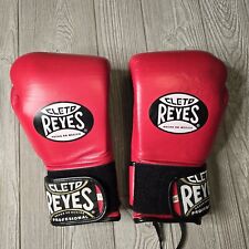 Guantes de entrenamiento de boxeo de cuero gancho y bucle Cleto Reyes - 16 oz en rojo, usado segunda mano  Embacar hacia Argentina