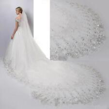 Used, Extra Long 4 Metre 157 inch Cathedral Bridal Wedding Veil + COMB White Ivory UK for sale  Shipping to South Africa