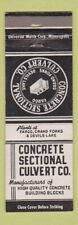 Matchbook cover concrete for sale  USA