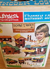 Vintage Playskool Lincoln Logs Double L Ranch Set 1977 com muitos extras - 497 peças comprar usado  Enviando para Brazil