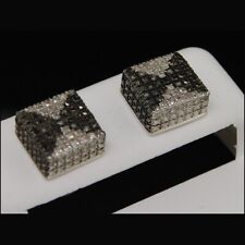Brincos de ouro branco 14K com diamante simulado 0,55 CTW sobre cubo quadrado comprar usado  Enviando para Brazil