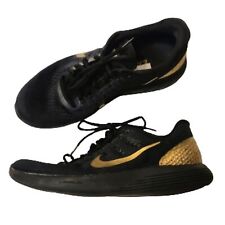 Nike Lunar Glide 8 | Zapatillas deportivas para correr con cordones negras/doradas 12, usado segunda mano  Embacar hacia Mexico