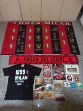 Milan calcio bandiera, sciarpa ultras, maglia, libri, adesivi fototifo cartolina usato  Italia