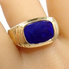 Men's Natural Blue Lapis 16.2 Grams 14K Yellow Gold Ring Size 13 LLH2 for sale  Mayfield