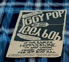 PÓSTER DE CONCIERTO IGGY POP SEATTLE 18 DE FEBRERO DE 1983 CON FRANK INFANTI RUBIA!, usado segunda mano  Embacar hacia Mexico