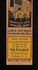 1930s SAFETY FIRST John Gavers The Pullman Shoe Shining Hat Cleaning Auburn NY comprar usado  Enviando para Brazil