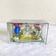 Mesa decorativa caja de vidrio de colección Lord Shiva terracota pájaros de hierro década de 1950 GL248 segunda mano  Embacar hacia Argentina