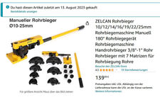 Zelcan rohrbieger 19 gebraucht kaufen  Cuxhaven