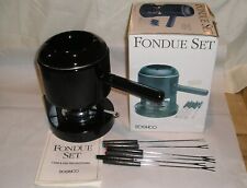 Conjunto de Fondue Roshco Preto - Pote de Esmalte de Porcelana 2 Quartos - Vintage - Completo comprar usado  Enviando para Brazil