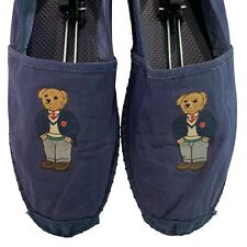 Polo Ralph Lauren Zapatos de Alpargata Logotipo de Oso Hombres 13D Negro Lona Mocasín Sin Cordones segunda mano  Embacar hacia Argentina