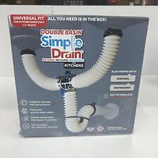 Simple Drain Double Sink Kit White With Rubber. Missing “T” Adapter for sale  Shipping to South Africa