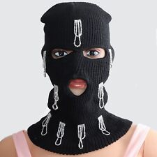 Usado, Máscara unisex térmica facial cubierta de 3 orificios decoraciones tejido poliéster envoltura bien segunda mano  Embacar hacia Argentina