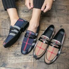 Mens Dress Shoes Plaid Leather Party Shoes Men Loafers Oxford Shoes  for sale  Shipping to South Africa