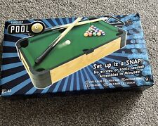 Used, Mini Wooden Table Top Pool Play Snooker Game Set with 2 Mini Cues, 15... for sale  Shipping to South Africa