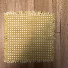 Guardanapos pesados de algodão tecido à mão com franja conjunto xadrez amarelo 4 12"" comprar usado  Enviando para Brazil