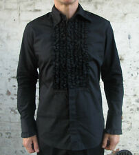 Black frilled shirt for sale  PLYMOUTH