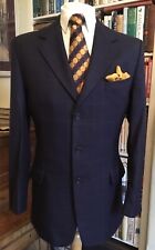 LUTWYCHE Bespoke navy DORMEUIL wool check jacket. 40”R. In excellent condition for sale  Shipping to South Africa