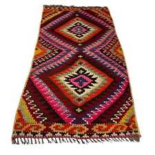 Traditional Turkish Mini Kilim Rug , Vintage Anatolian Turkish Kilim Rug ,  95  comprar usado  Enviando para Brazil