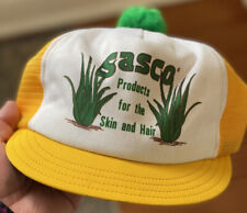 Chapéu caminhoneiro vintage Pom anos 70 produtos SASCO pele e cabelo fazenda de sementes EUA aba curta comprar usado  Enviando para Brazil