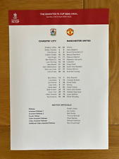 Coventry City v Manchester United 21-04-24 Emirates FA Cup Semi-Final Team Sheet for sale  Shipping to South Africa
