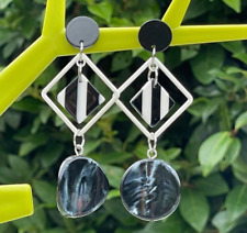 Monochrome resin earrings for sale  NEWRY