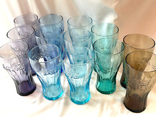 13 FANCY COLOR MCDONALD'S COCA COLA COKE BLUE PURPLE TEAL GLASSES- FREE SHIP, used for sale  Shipping to South Africa