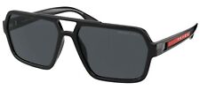 Óculos de sol polarizado masculino PRADA LINEA ROSSA SPS01X preto/cinza 59/16/145 comprar usado  Enviando para Brazil