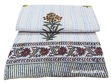 Manta de algodón Kantha con estampado floral hecha a mano india vintage Gudari segunda mano  Embacar hacia Argentina