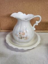 Used, Large Vintage Wash Basin and Pitcher - Floral Design, Detailed Finishes for sale  Shipping to South Africa