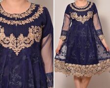 Złoty haft Elegancka granatowa indyjska sukienka kaftan | Czysty kwiatowy kaftan | na sprzedaż  PL