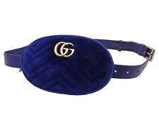 Auth Gucci GG Marmont Waist Bag Belt Bag Navy Blue Velour/Leather - e51549a, brukt til salgs  Frakt til Norway