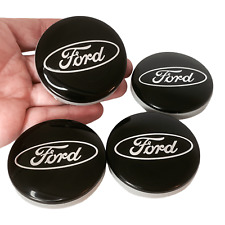 4x Tapacubos centrales de rueda NEGROS emblema cubierta para Ford segunda mano  Embacar hacia Argentina