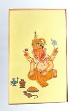 Used, Ganesha Religious Painting Handmade Hindu Hand Painted Paper Art #7557 for sale  Shipping to Canada