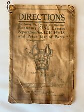 Manual de instrucciones separador de crema Economy King, Sears Roebuck, lista de piezas, leche segunda mano  Embacar hacia Argentina