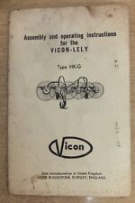 vicon lely HKG trailed hay tedder swathturner instruction & parts list book, used for sale  BRIDPORT