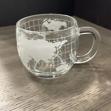 1970 Vintage Nestle Nescafe World Globe Frosted Glass Coffee Mug Cup for sale  Shipping to South Africa