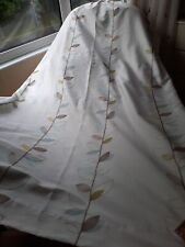 Used, Embroidered Cream 'Curtina' Curtains  Duckegg/green/fawn leaf Block lining VGC  for sale  Shipping to South Africa