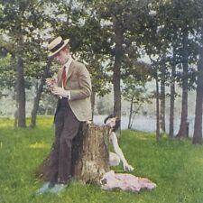Undressed Girl Lady Woman Oblivious Unknowing Man Tree Stump Stereoview J159 for sale  Shipping to South Africa