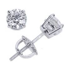 Everyday Wear Small Stud Earrings 1.5CT Round Lab Created Diamond 14K White Gold for sale  Shipping to South Africa