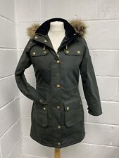 Barbour International Slipstream Green Ladies UK8 Wax Parka Coat PWB2003042 for sale  Shipping to South Africa
