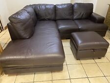 leather sofa stool brown for sale  PRESTON