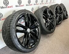20" AUDI RS6 STYLE ALLOY WHEELS AND GOODYEAR TYRES - 5 x 112  - GLOSS BLACK for sale  MITCHAM