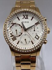 Reloj de cuarzo para mujer Guess con correa de oro rosa bisel de estrás U1069L3 - batería nueva segunda mano  Embacar hacia Mexico