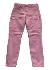 Usado, Pantalones de mezclilla para mujer Pistola Hannah Cargo ajustados moto cremallera bolsillo rosa talla 31 segunda mano  Embacar hacia Argentina