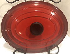 LE CREUSET FERRO FUNDIDO OMBRE CERISE VERMELHO #31 TAMPA OVAL SOMENTE para FORNO HOLANDÊS 6,75 QT, usado comprar usado  Enviando para Brazil