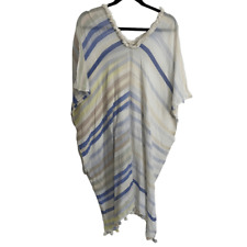 Pool to Party Stripe with Trim Swim Coverup One Size 100% Cotton Small Flaw for sale  Shipping to South Africa