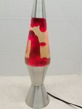 Lâmpada de lava vintage 16,5" cera de lava vermelha com líquido transparente e base/topo prata  comprar usado  Enviando para Brazil