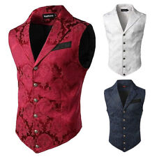 Gothic Mens Victorian Suit Vest Steampunk Gothic Waistcoat Casual Punk Dress na sprzedaż  Wysyłka do Poland